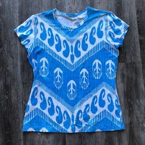 🐟 J. McLaughlin Blue and White Patterned Top! 🐟